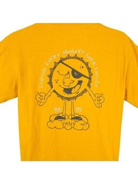 Vans T Shirt Mens Size Medium Yellow Enjoying Every Moment Sunshine